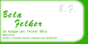 bela felker business card